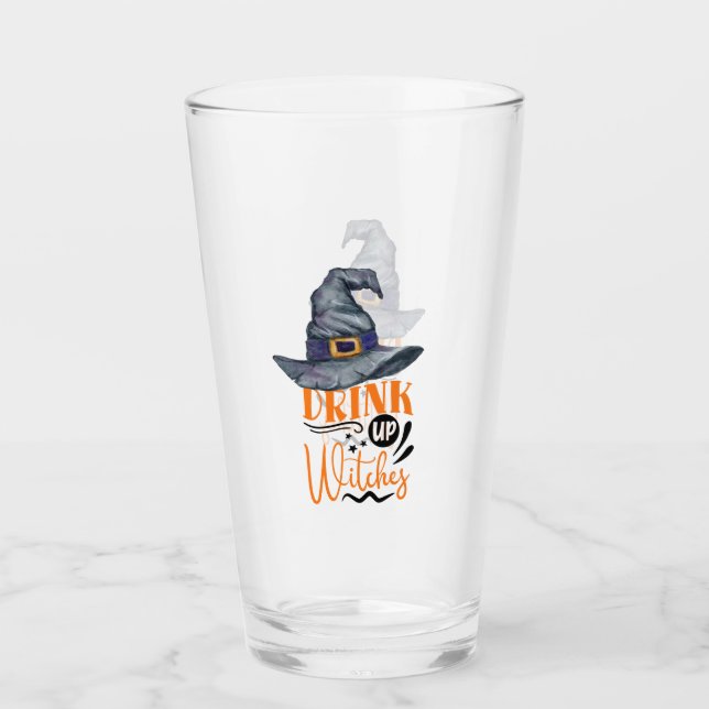 Drink Up Witches - Witches Hat Glass (Front)