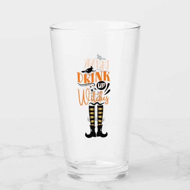 Drink Up Witches - Witches Legs Glass (Front)