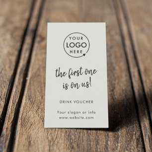 Drink Voucher   Corporate Event Grey Logo Card