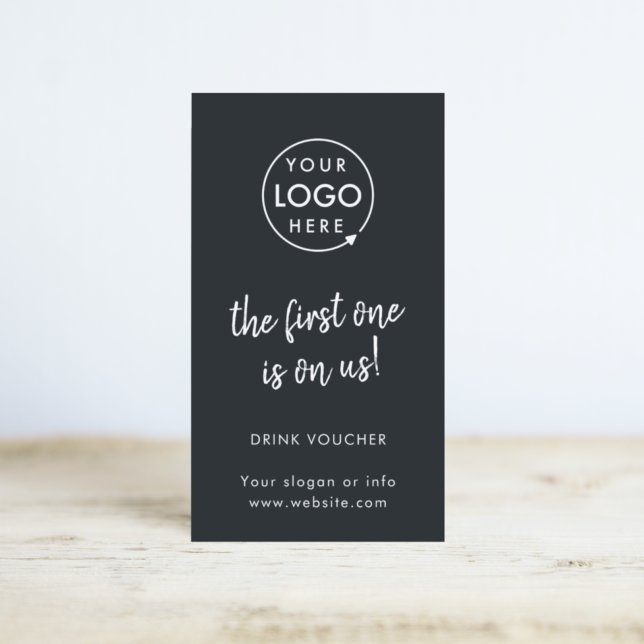 Drink Voucher | Modern Black Corporate Event Card (Creator Uploaded)