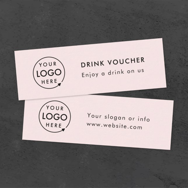 Drink Voucher | Pink Company Party Event Logo Card (Creator Uploaded)