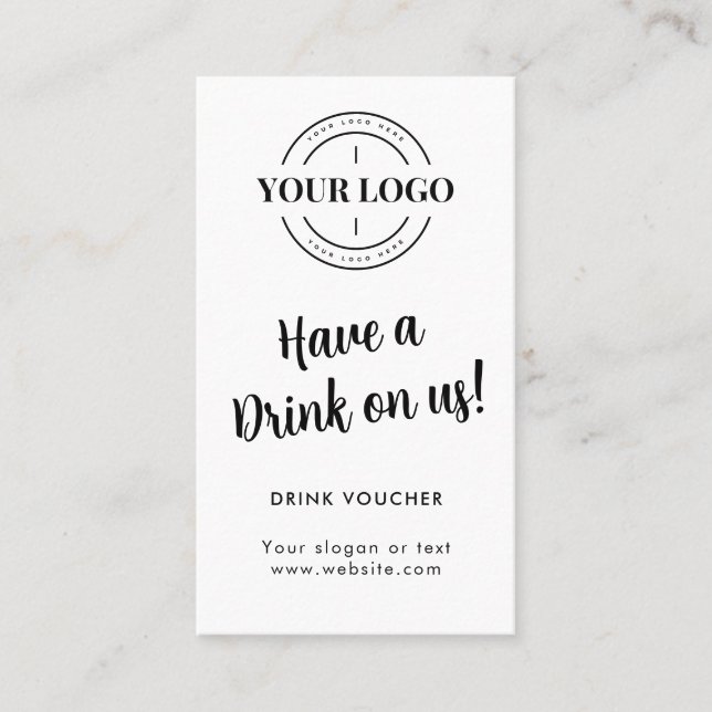 Drink Voucher Ticket Corporate Event Custom Logo (Front)