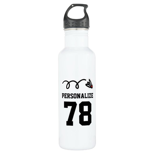 Drink water bottle gift for badminton sport player (Front)