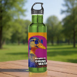 Drink Water Duck Meme  710 Ml Water Bottle<br><div class="desc">Stay hydrated in style with this customisable Drink Water Duck water bottle! Featuring the iconic internet meme duck in bold retro colours with shades and the phrase “DRINK WATER, ” this reusable bottle doubles as both a hydration reminder and a conversation starter. Add your name for a personal touch, making...</div>