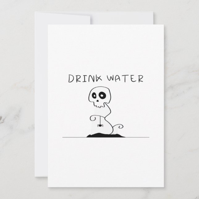 Drink Water - Eat Drink And Be Scary Retro Classic Holiday Card (Front)