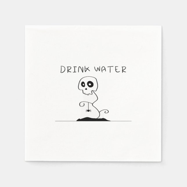 Drink Water - Eat Drink And Be Scary Retro Classic Napkin (Front)