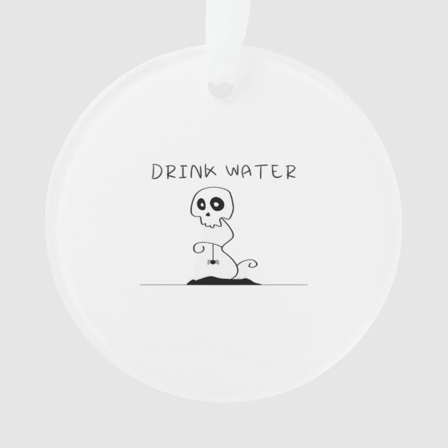 Drink Water - Eat Drink And Be Scary Retro Classic Ornament (Front)