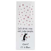Drink Wine and Judge Funny Cat Gift Bag