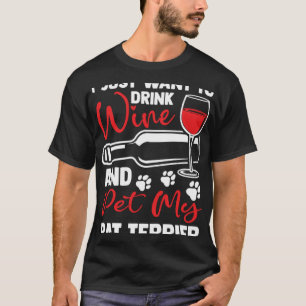 Drink Wine and Pet My Rat Terrier Rattie Humor T-Shirt