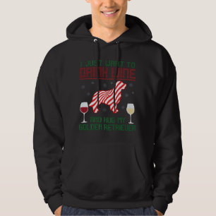 Drink Wine Hug Golden Retriever Christmas Hoodie