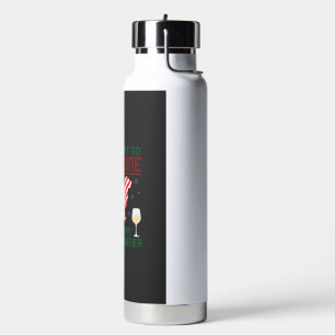 Drink Wine Hug Golden Retriever Christmas Water Bottle