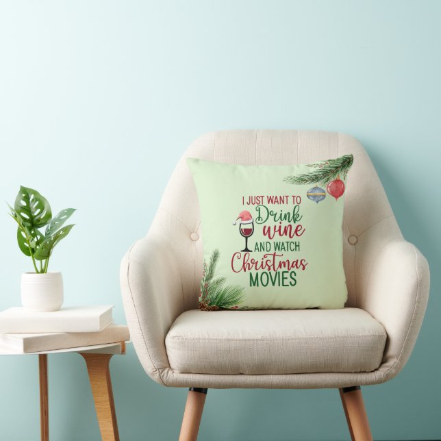 Drink Wine, Watch Christmas Movies, Eat Cookies Cushion (Chair)