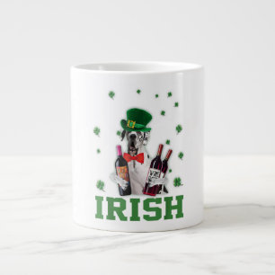 Drink With Great Dane Irish Shamrock Lucky Dog Gif Large Coffee Mug