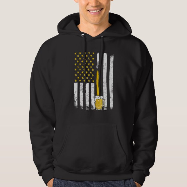 Drinkers 365 Craft Beer American Flag USA Hoodie (Front)