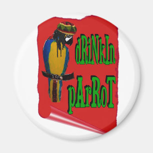 Drinkin' Parrot Magnet