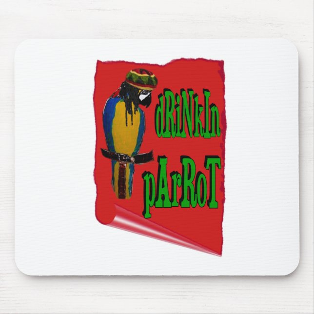 Drinkin' Parrot Mouse Mat (Front)