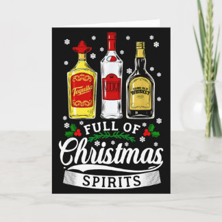 Drinking Alcohol Christmas Party Gift Full Of Chri Card