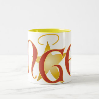 DRINKING ANGEL Two-Tone COFFEE MUG