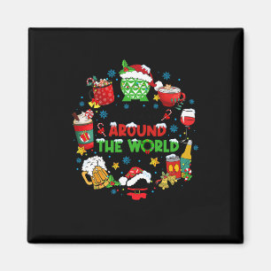 Drinking Around The World Family Christmas Vacatio Magnet