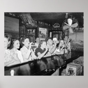Drinking at a Louisiana Bar, 1938. Vintage Photo Poster