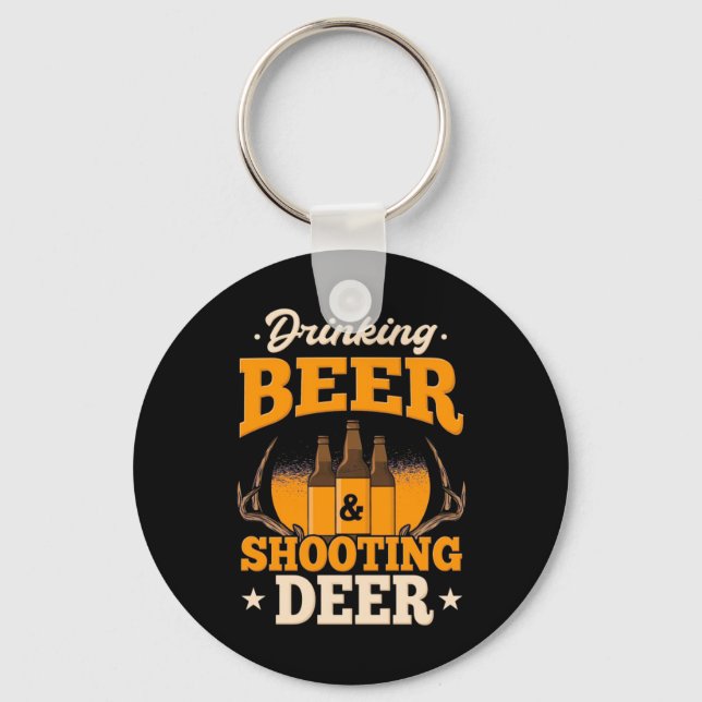 Drinking Beer And Hunting Deer Key Ring (Front)