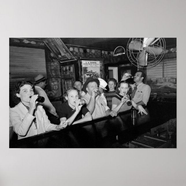 Drinking Beer At The Bar - Great Depression - 1938 Poster (Front)