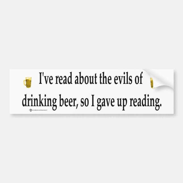 drinking beer bumper sticker (Front)