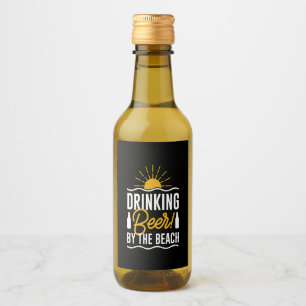 Drinking Beer By The Beach Wine Label