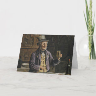 Drinking Beer Painting Card