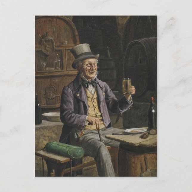 Drinking Beer Painting Postcard (Front)