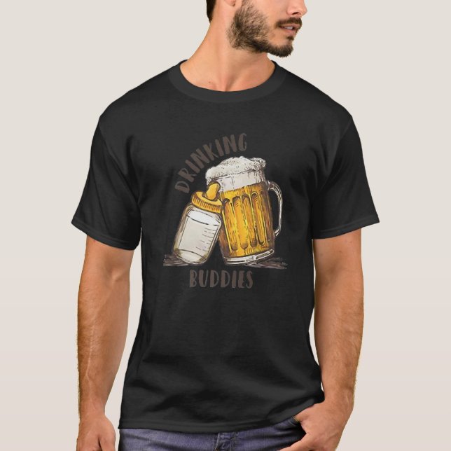 Drinking Buddies Dad And Baby Matching Fist Father T-Shirt (Front)
