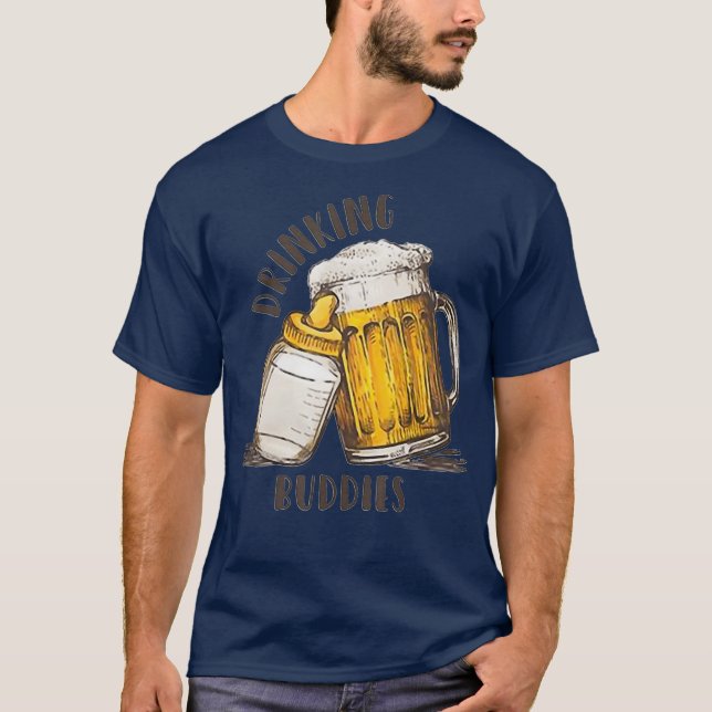Drinking Buddies Dad And Baby Matching Fist T-Shirt (Front)