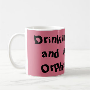 drinking coffee and watching orphan Black fun font Mug