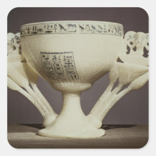 Drinking cup in the form of half-opened lotus square sticker