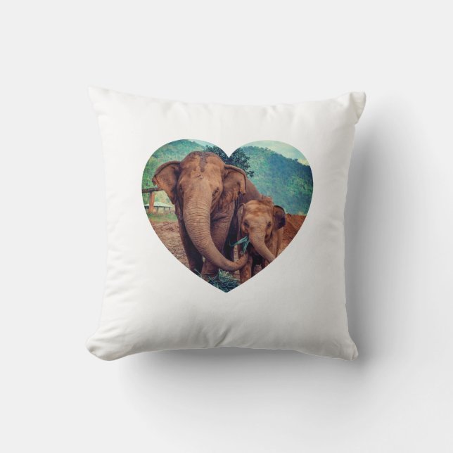 Drinking elephant decorative cuffs cushion (Front)
