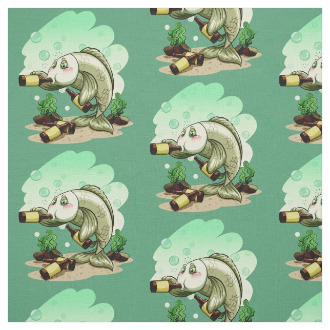 Drinking Fish custom fabric (Swatch)