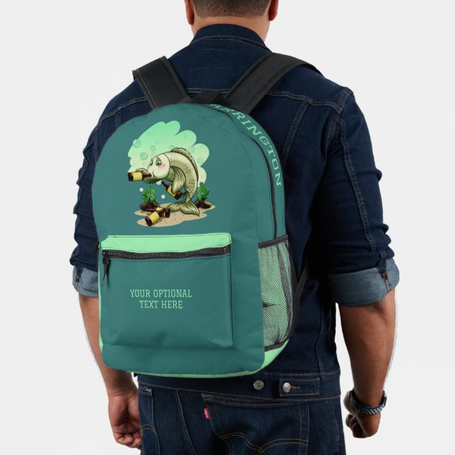 Drinking Fish custom name Printed Backpack (Insitu (Model))