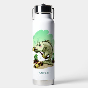 Drinking Fish custom name Water Bottle