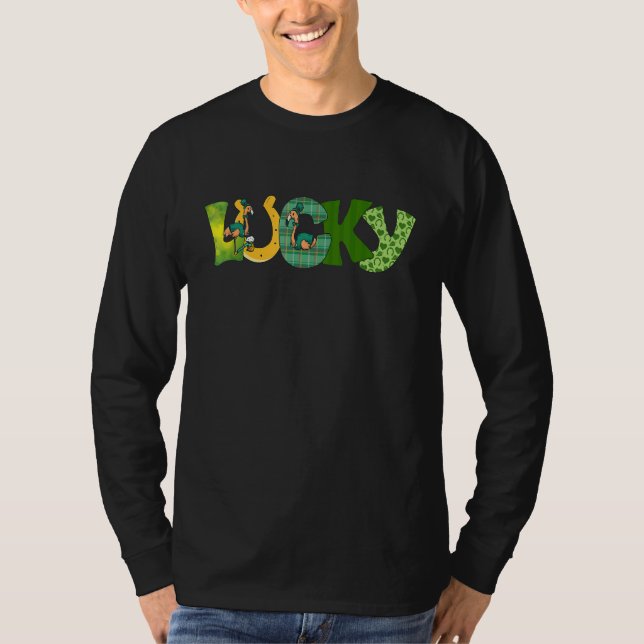 Drinking Flamingo St Patricks Day Flamingo Beer Lu T-Shirt (Front)