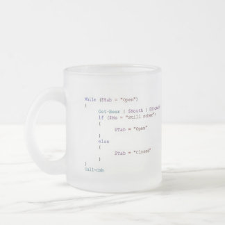 Drinking for the Powershell Scripter Frosted Glass Coffee Mug