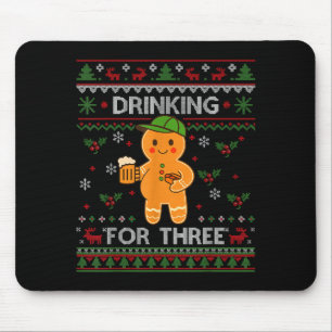 Drinking For Three Pregnancy Announcement Ugly Swe Mouse Mat
