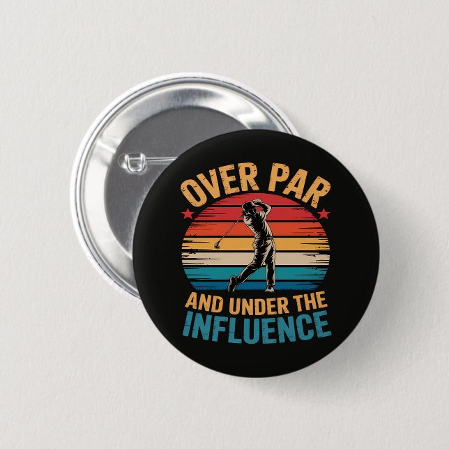 Drinking Funny Golfing 6 Cm Round Badge (Front & Back)