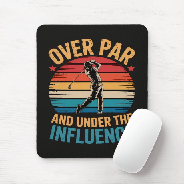 Drinking Funny Golfing Mouse Mat (With Mouse)