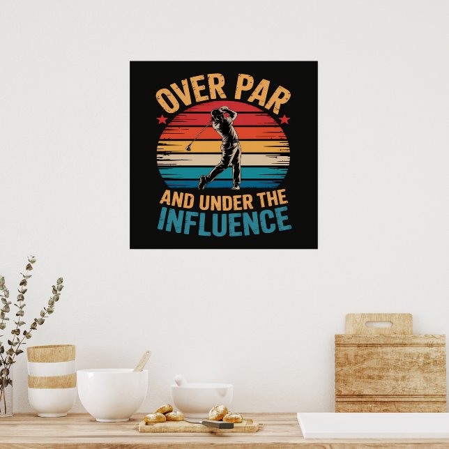 Drinking Funny Golfing Poster (Kitchen)