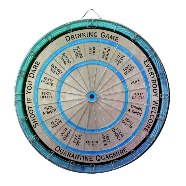 Drinking Game Quarantine Quagmire  Regulation Dartboard (Front)