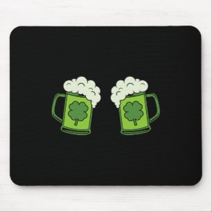 Drinking Green Beer Breast Shamrock Irish Patricks Mouse Mat