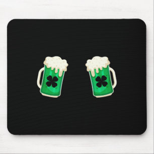 Drinking Green Beer Breast Shamrock Irish St Patri Mouse Mat