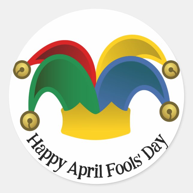 Drinking Jesters April Fools Day Classic Round Sticker (Front)