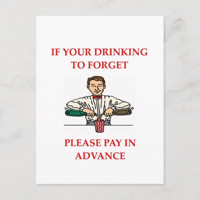 drinking joke postcard (Front)