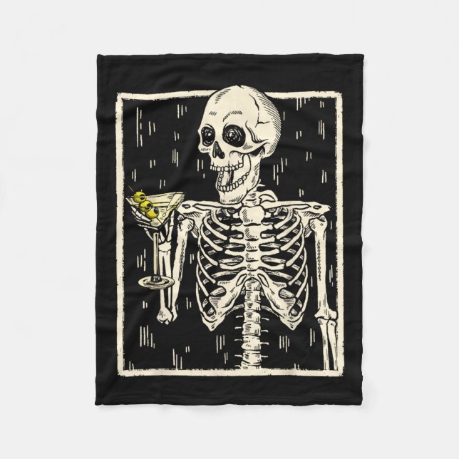 Drinking Martini Tail Retro Halloween Costume  Fleece Blanket (Front)